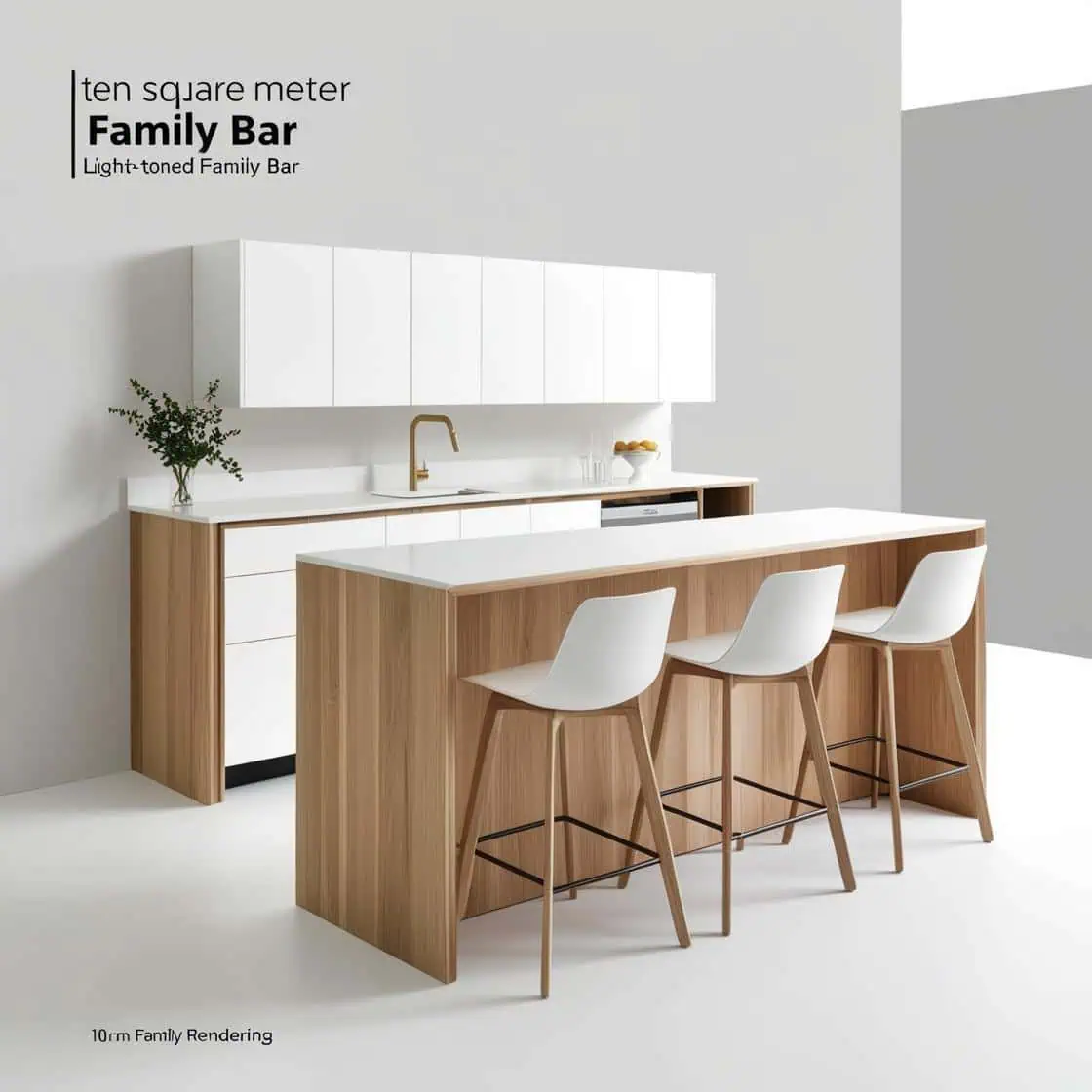 Quay-bar-go-gia-dinh-10m2-hien-dai-tong-trang-5 Quầy bar gỗ gia đình