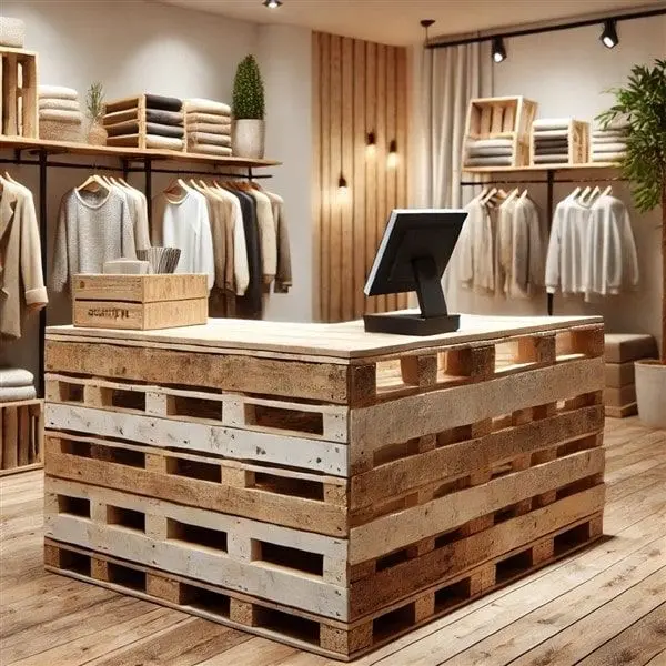 Quầy từ pallet gỗ
