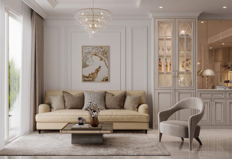 Thi Công Nội Thất Nhà Phố Tân Cổ Điển 11 Mẫu nội thất chung cư tân cổ điển