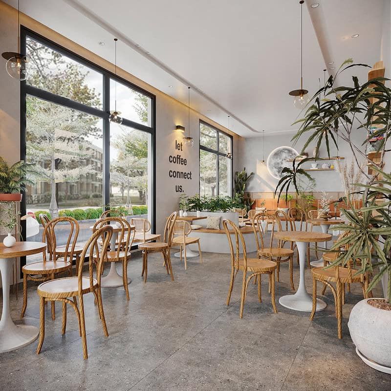 Thi Công Cafe Phong Cách Hàn Quốc 7 Hình ảnh nội thất quán cafe phong cách Hàn Quốc đẹp mắt