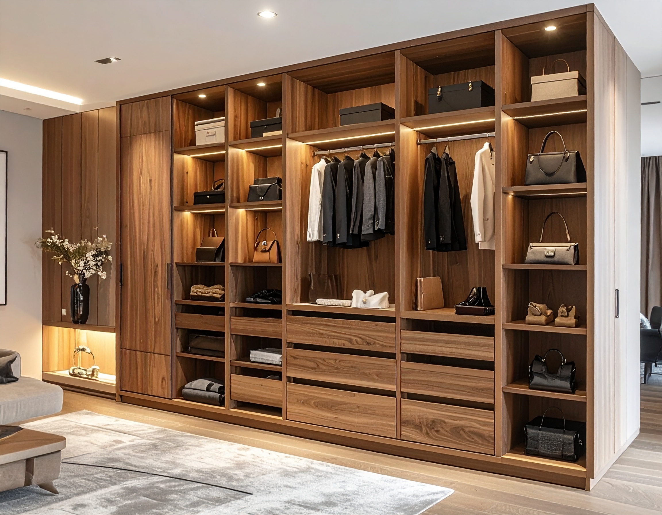 Tủ Quần Áo Gỗ Có Kệ Trưng Bày 10 Tủ Quần Áo Gỗ Có Kệ Trưng Bày 10