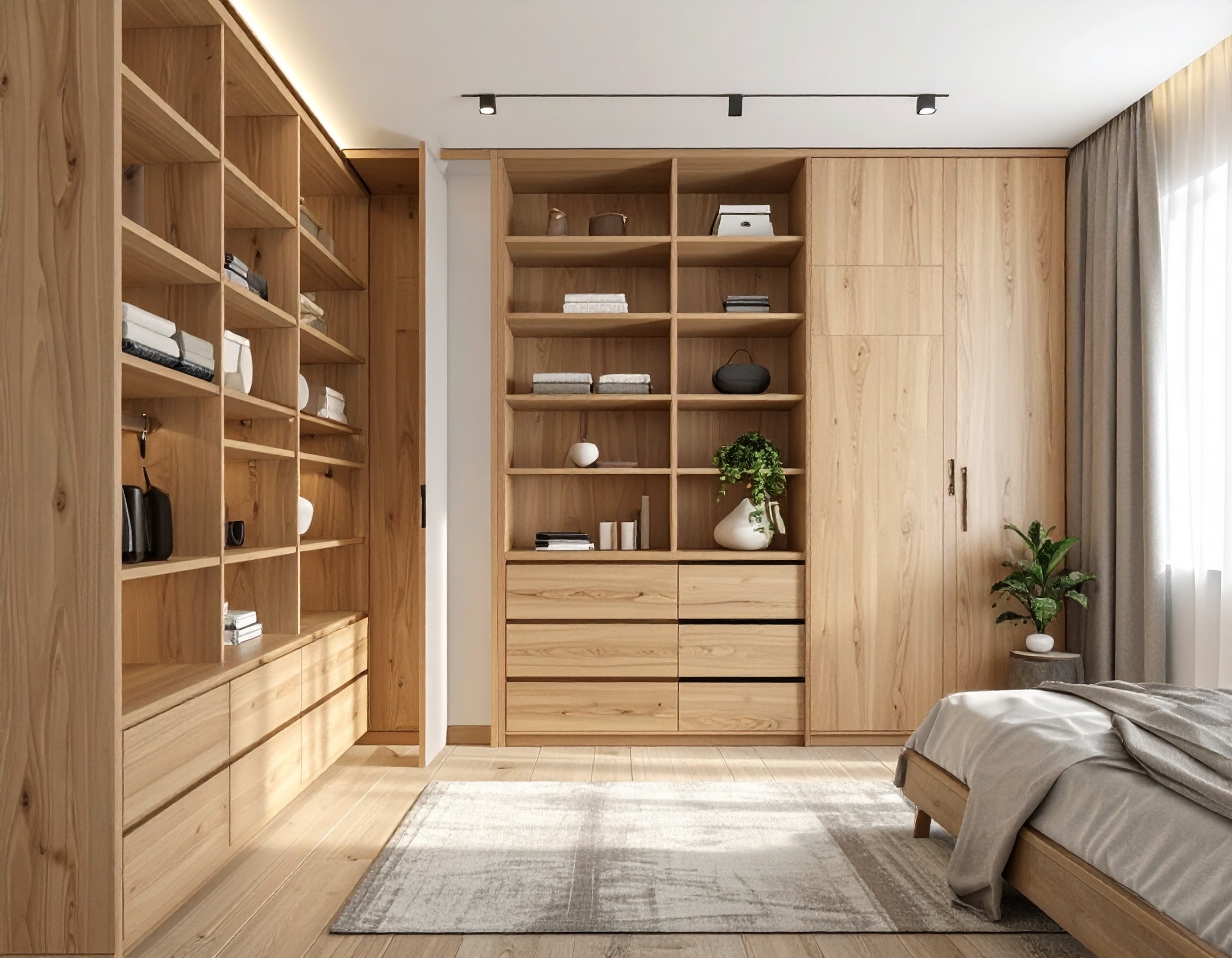 Tủ Quần Áo Gỗ Có Kệ Trưng Bày 3 Tủ Quần Áo Gỗ Có Kệ Trưng Bày 3