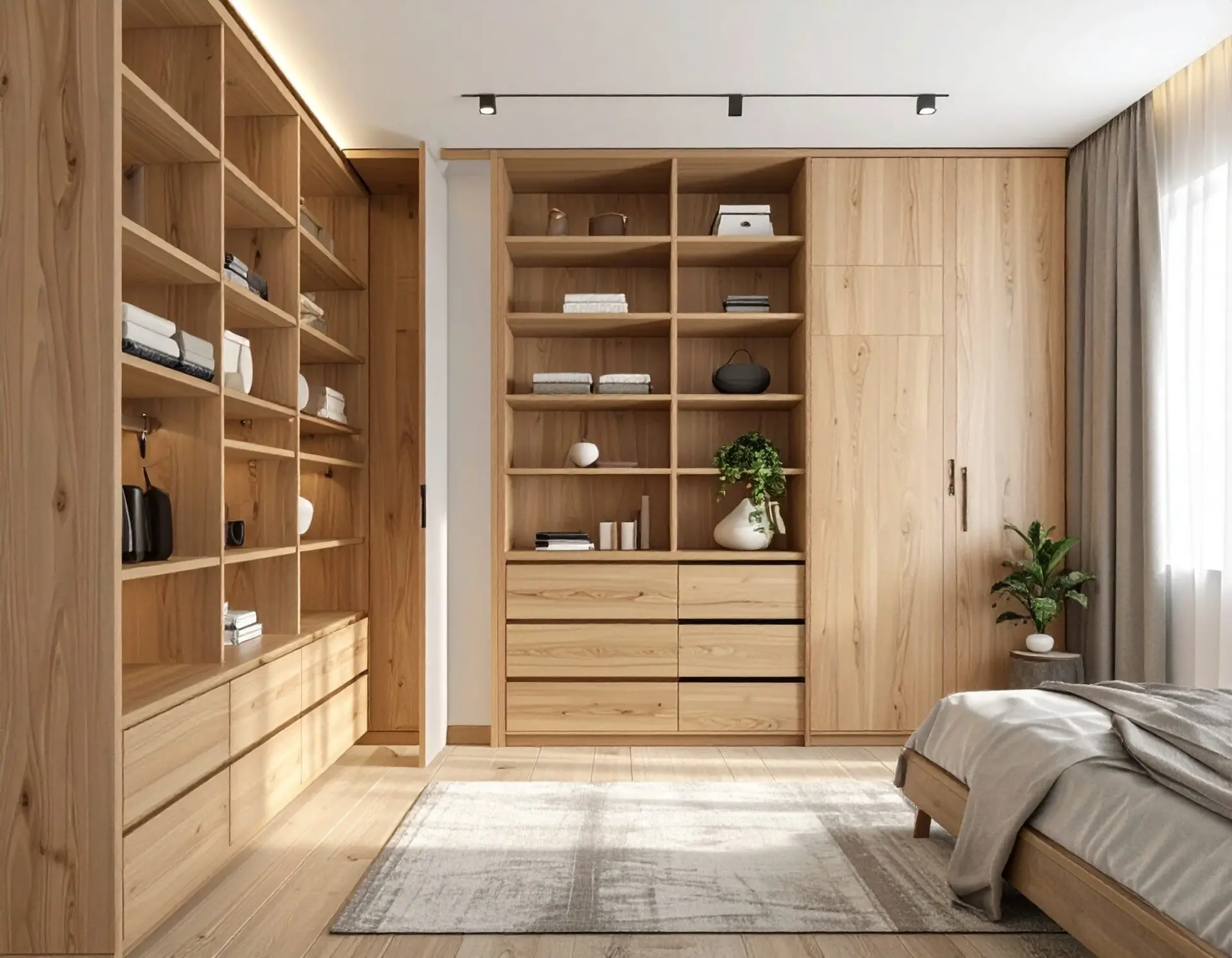 Tủ Quần Áo Gỗ Có Kệ Trưng Bày 3