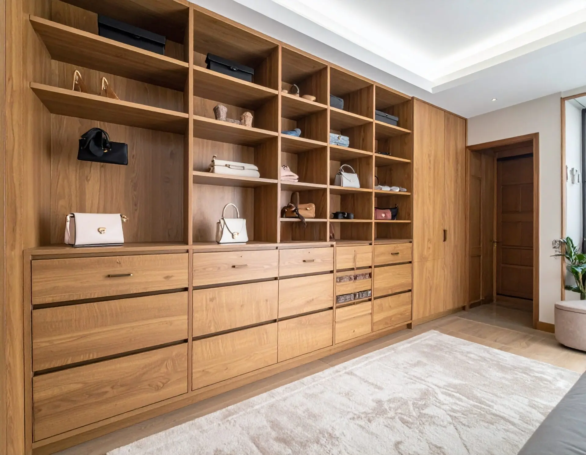 Tủ Quần Áo Gỗ Có Kệ Trưng Bày 6