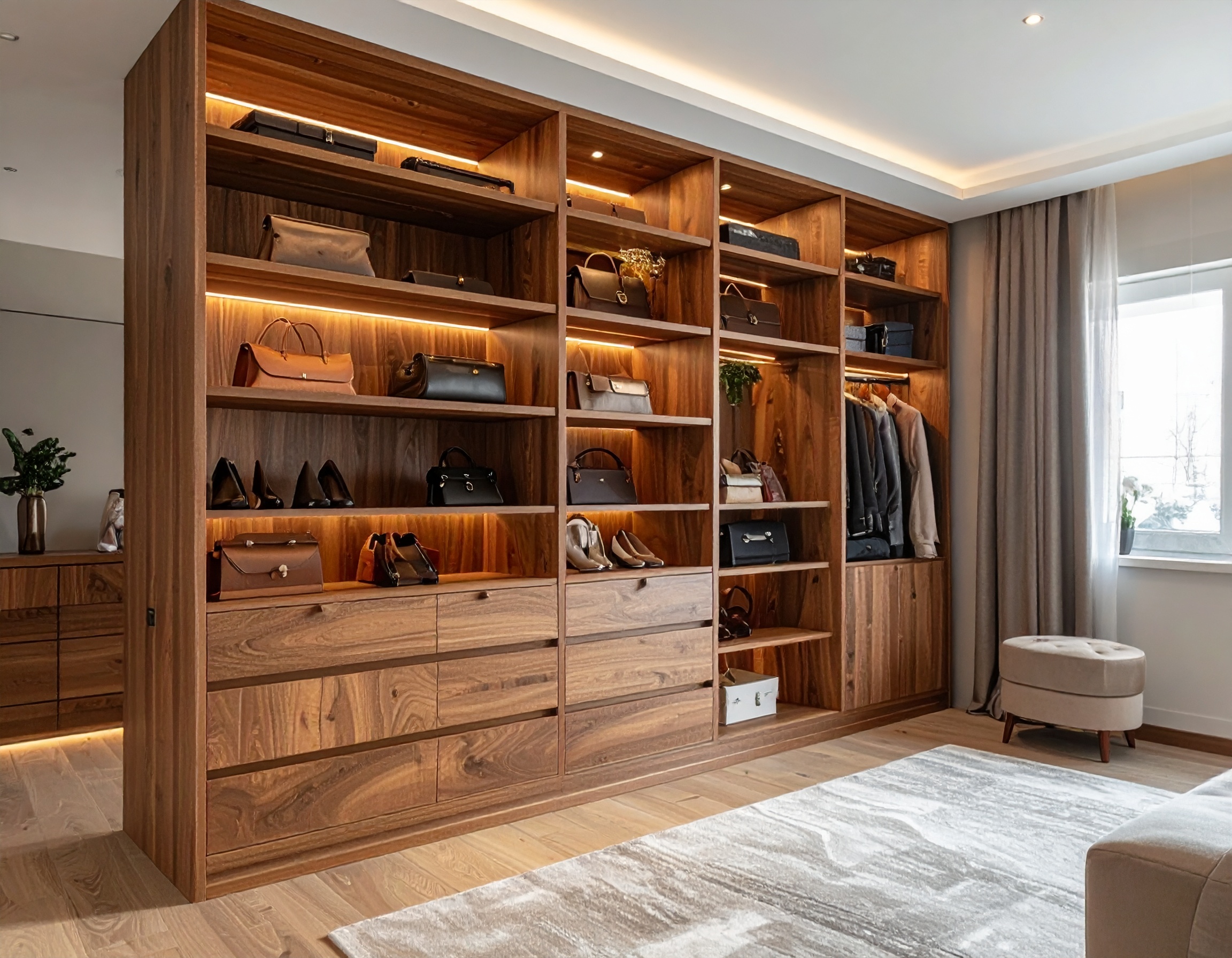 Tủ Quần Áo Gỗ Có Kệ Trưng Bày 9 Tủ Quần Áo Gỗ Có Kệ Trưng Bày 9