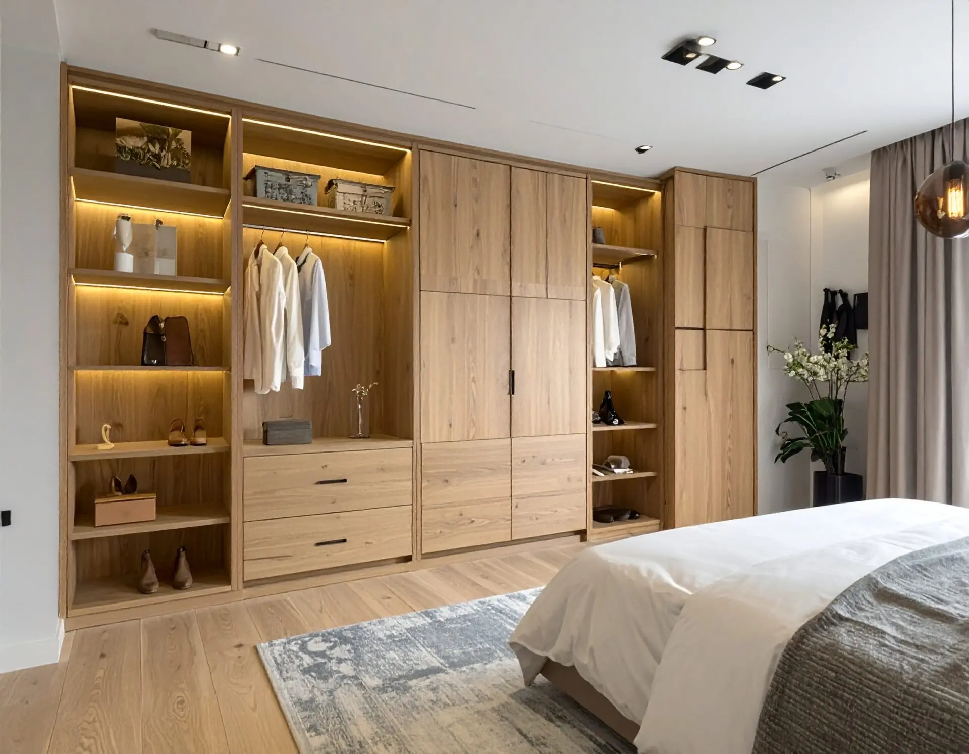 Tủ Quần Áo Gỗ Có Kệ Trưng Bày4
