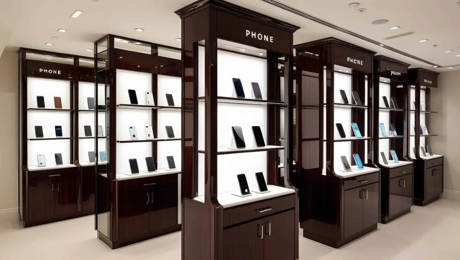 Tủ trưng bày cho cửa hàng điện thoại 10m2 (14) Tủ trưng bày cho cửa hàng điện thoại 10m2 (14)