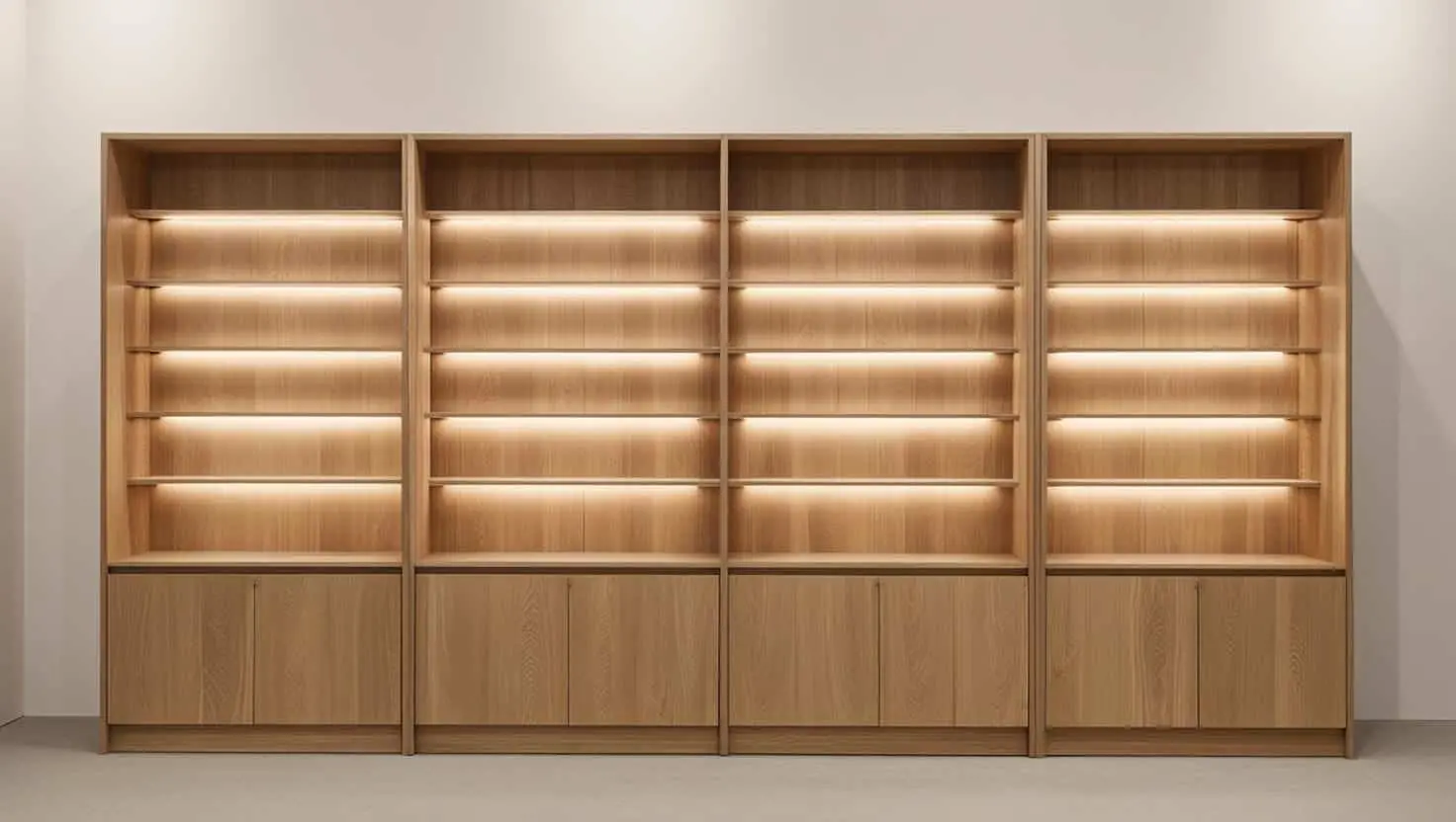 Tủ trưng bày đa năng bằng gỗ mdf 10m2 (7) Tủ trưng bày đa năng bằng gỗ mdf 10m2 (7)