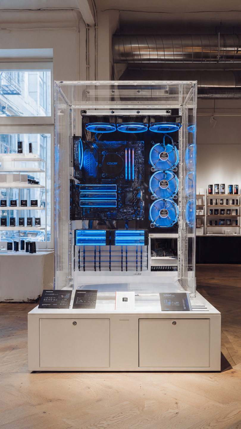 Tủ trưng bày sản phẩm công nghệ (1) Tủ trưng bày sản phẩm công nghệ (1)