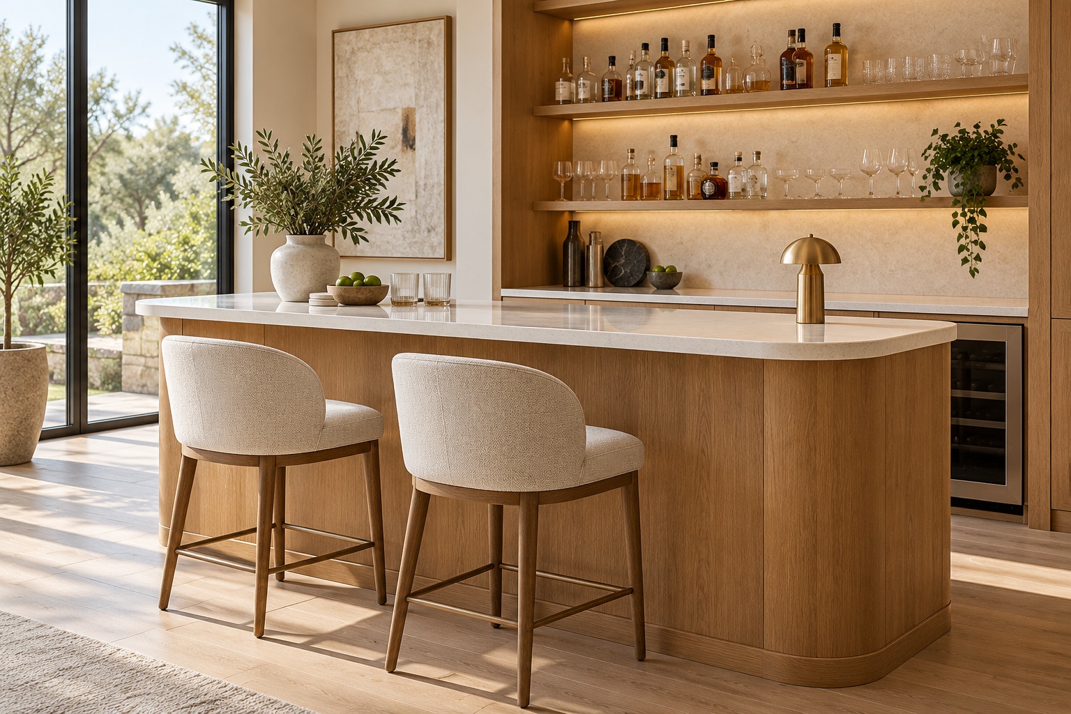 Ảnh AI minh họa Chi tiết hoàn thiện quầy bar gia đình