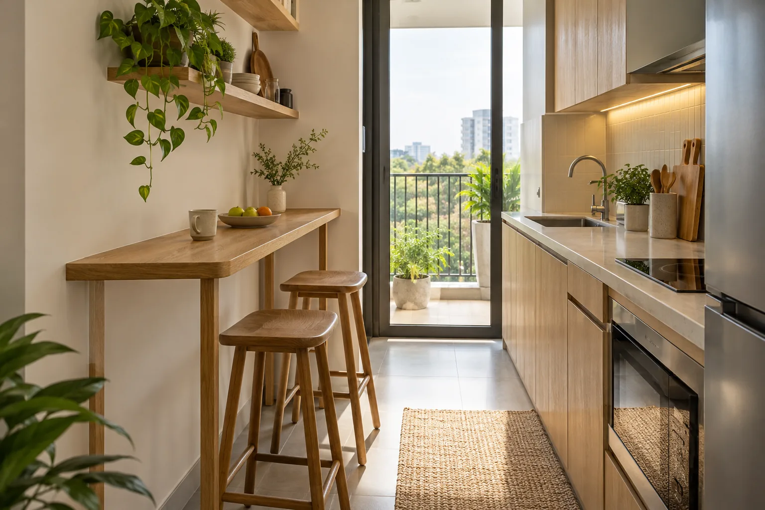 Ảnh AI minh họa Quầy bar mini sát tường