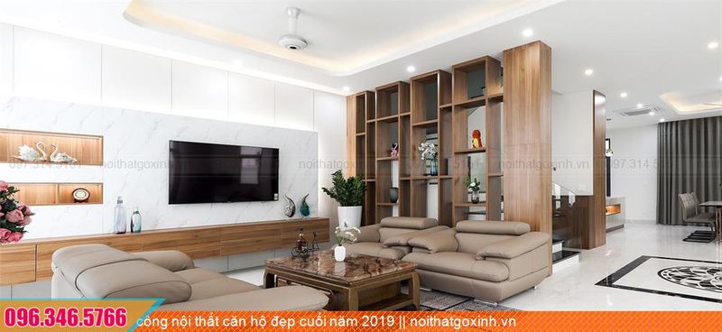thi công gỗ nội thất căn hộ đẹp 13 Dự án thi công nội thất đẹp cuối năm 2019