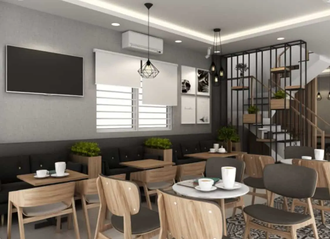 Mẫu quán cafe kết hợp quán trà
