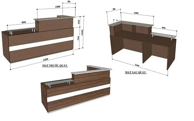 Kích thước quầy lễ tân tiêu chuẩn hiện nay
