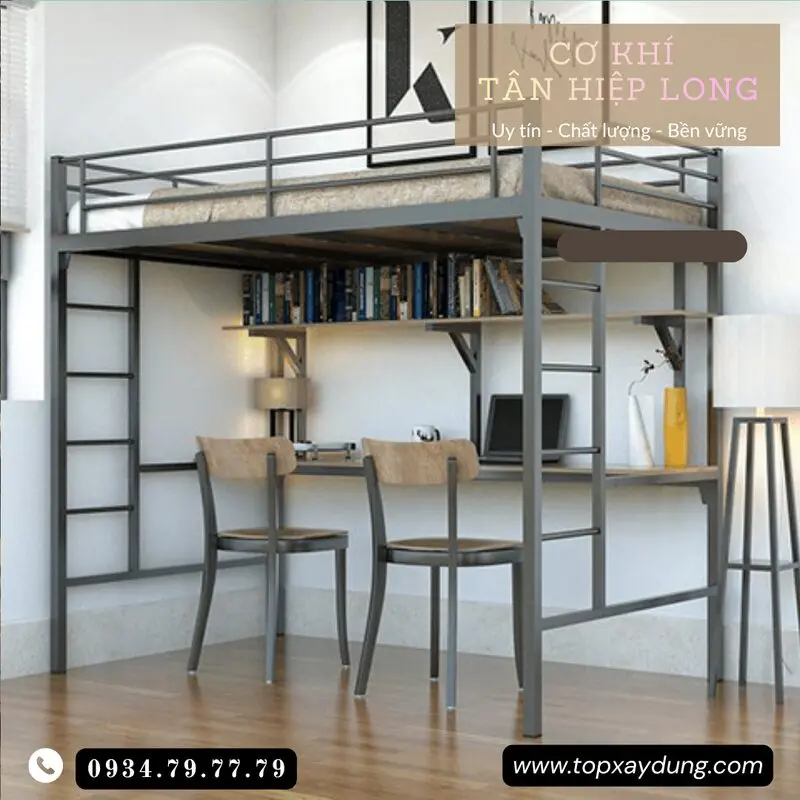 Chuyên làm giường 2 tầng bằng sắt hộp cao cấp, giá rẻ theo yêu cầu