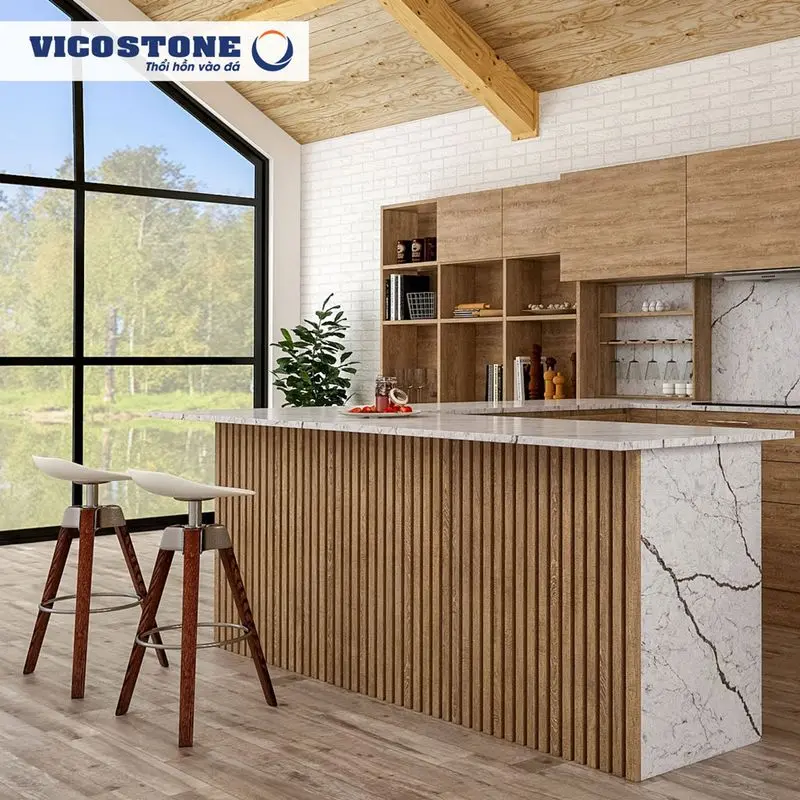 Quầy bar gỗ thông VicoStone