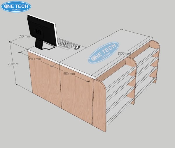 Kích thước quầy thu ngân siêu thị