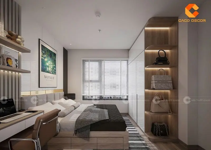 Giường gỗ công nghiệp có hộc kéo