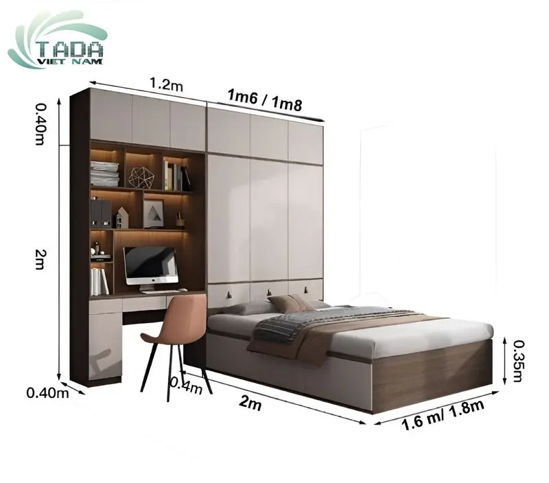 Giường ngủ kết hợp tủ đa năng