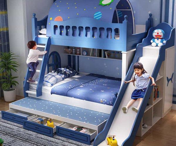 Giường tầng có cầu trượt cho bé