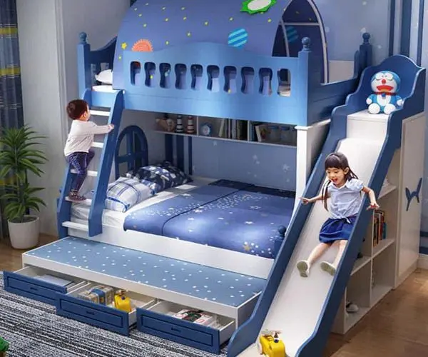 Giường tầng có cầu trượt cho bé