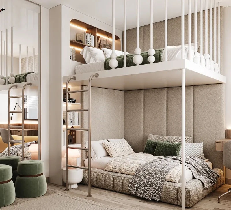 Giường tầng gỗ công nghiệp 2