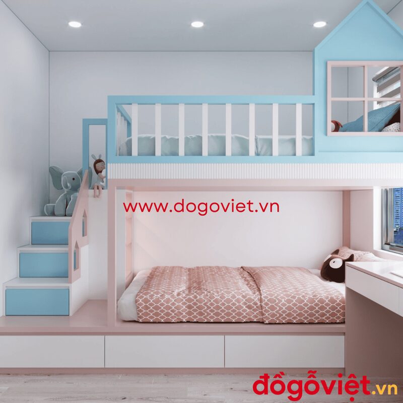 Giường tầng hiện đại gỗ công nghiệp