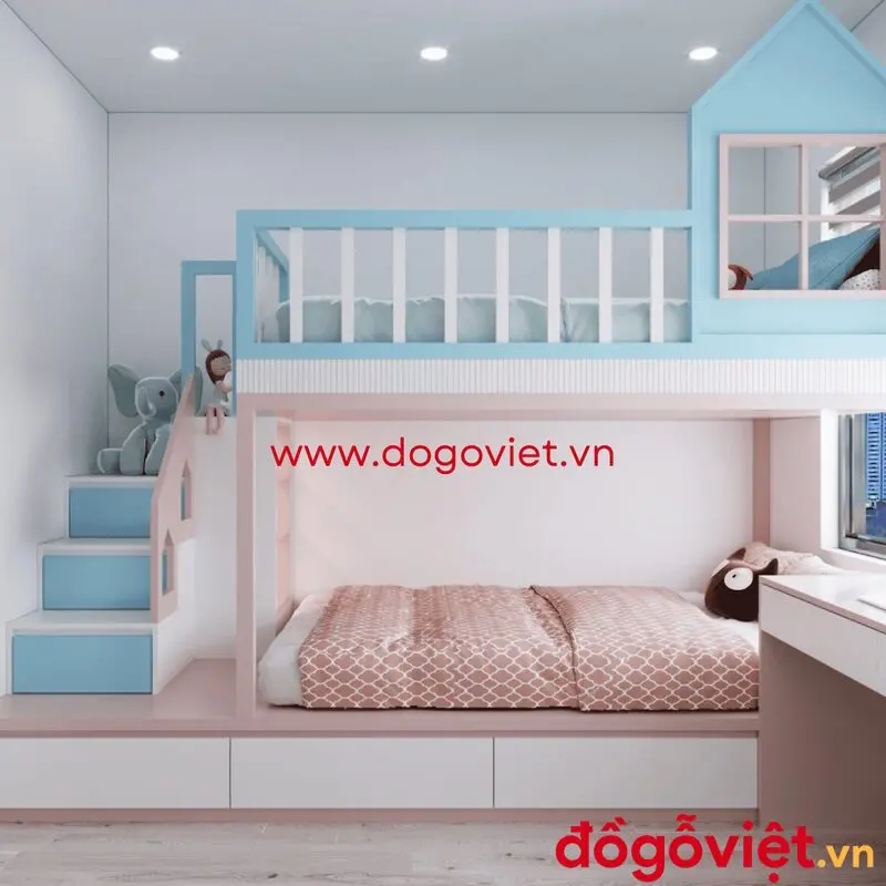 Giường tầng hiện đại gỗ công nghiệp