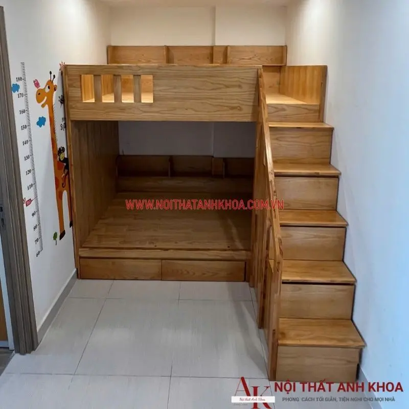Giường tầng ghép cao su chắc chắn