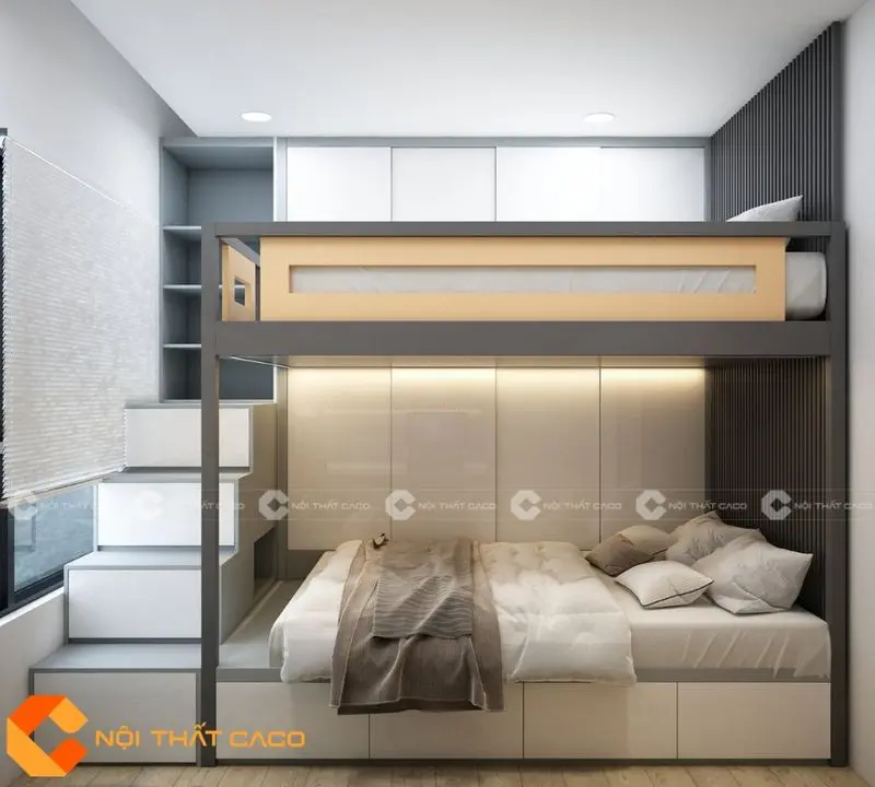 Giường tầng MDF hiện đại tối ưu diện tích