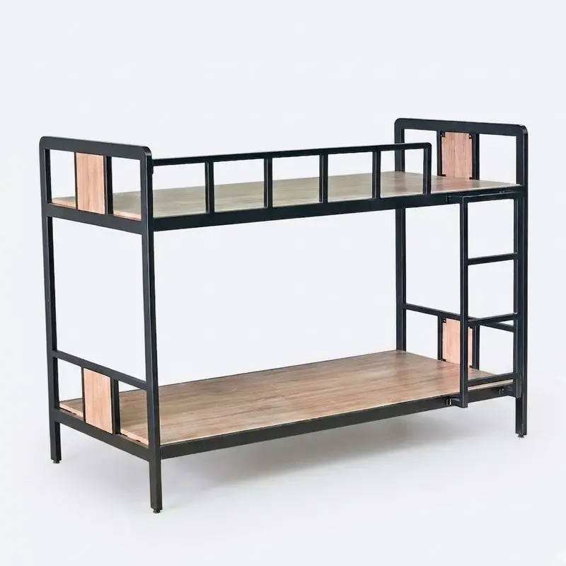 Giường tầng gỗ Plywood khung sắt