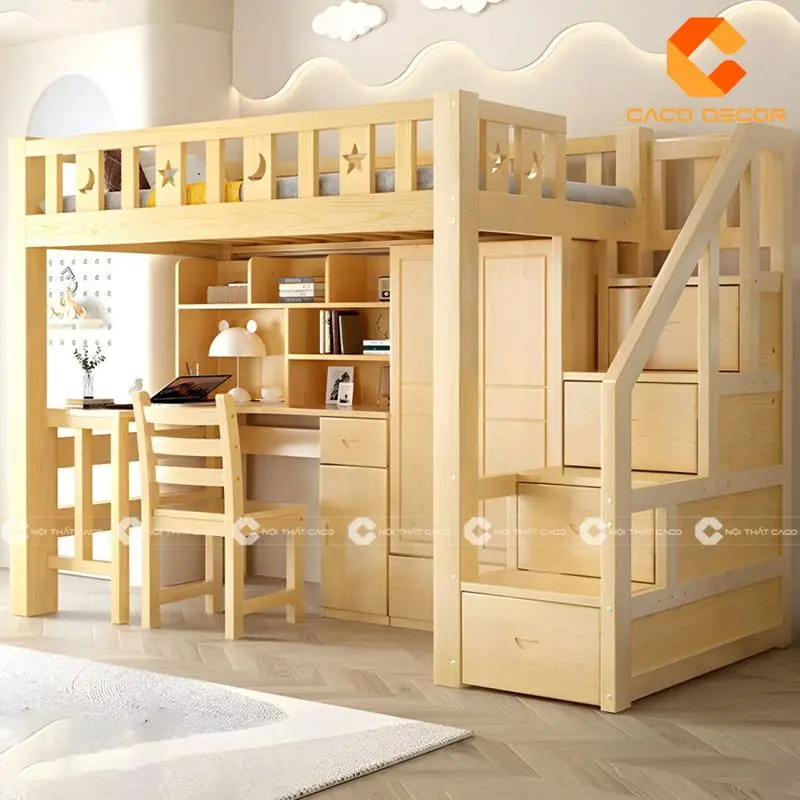 Giường tầng kết hợp bàn học cho trẻ nhỏ