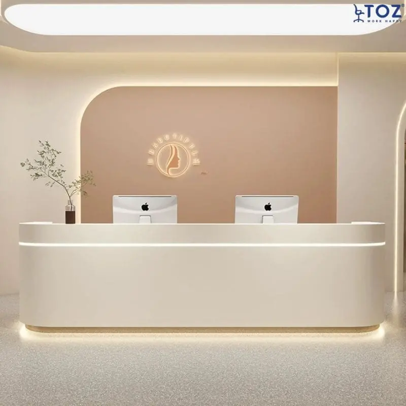 Mẫu quầy tiếp tân trung tâm thương mại