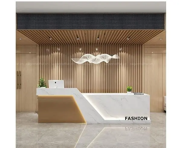 Quầy lễ tân gỗ tự nhiên