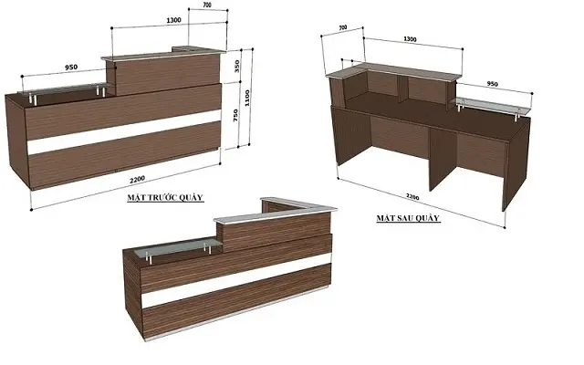 Chiều cao quầy lễ tân tiêu chuẩn
