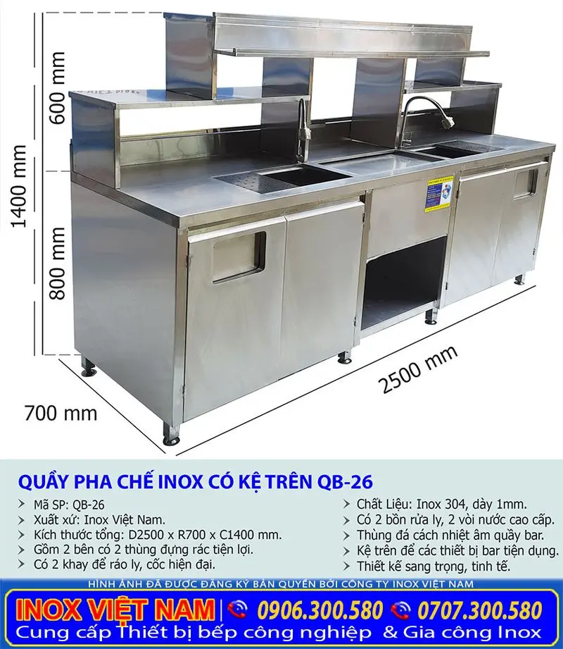 Kích thước quầy pha chế