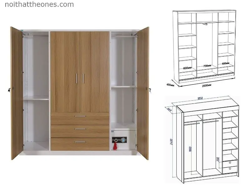 Kích thước tủ quần áo 1