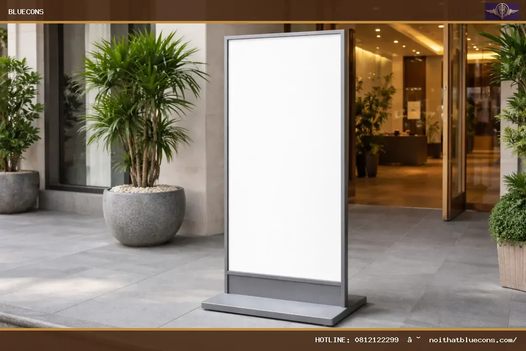 Mẫu biển quảng cáo đứng – ảnh minh họa Bluecons