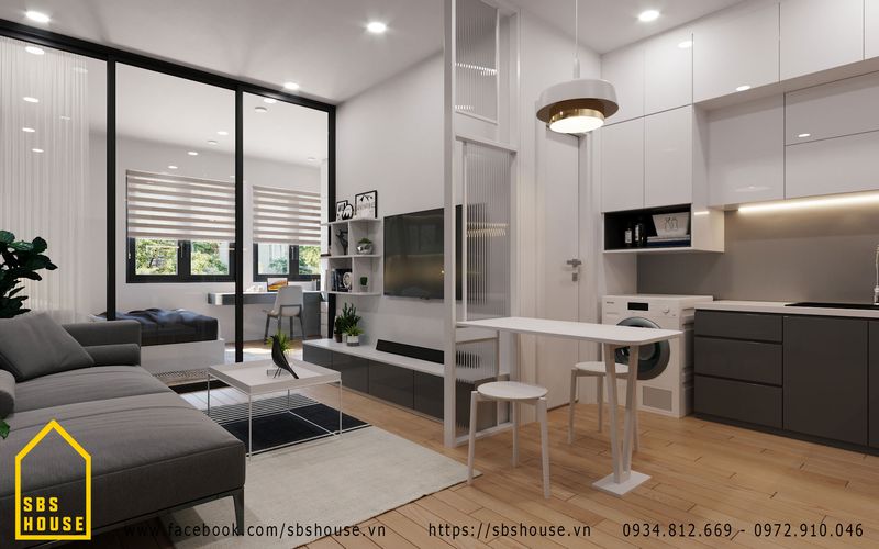 Thi công căn hộ studio cho thuê