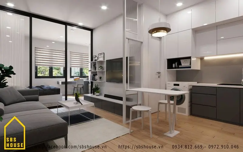 Thi công căn hộ studio cho thuê