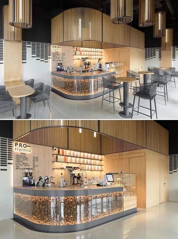 Mẫu quầy bar cafe phong cách công nghiệp