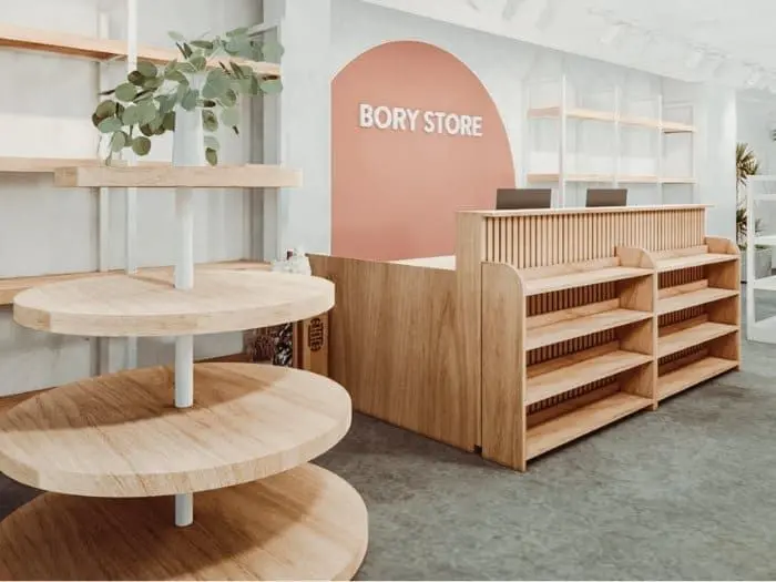 Mẫu quầy thu ngân shop mỹ phẩm