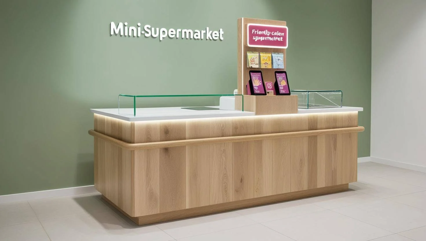 Mẫu Thiết Kế Quầy Thu Ngân Cho Siêu Thị Mini