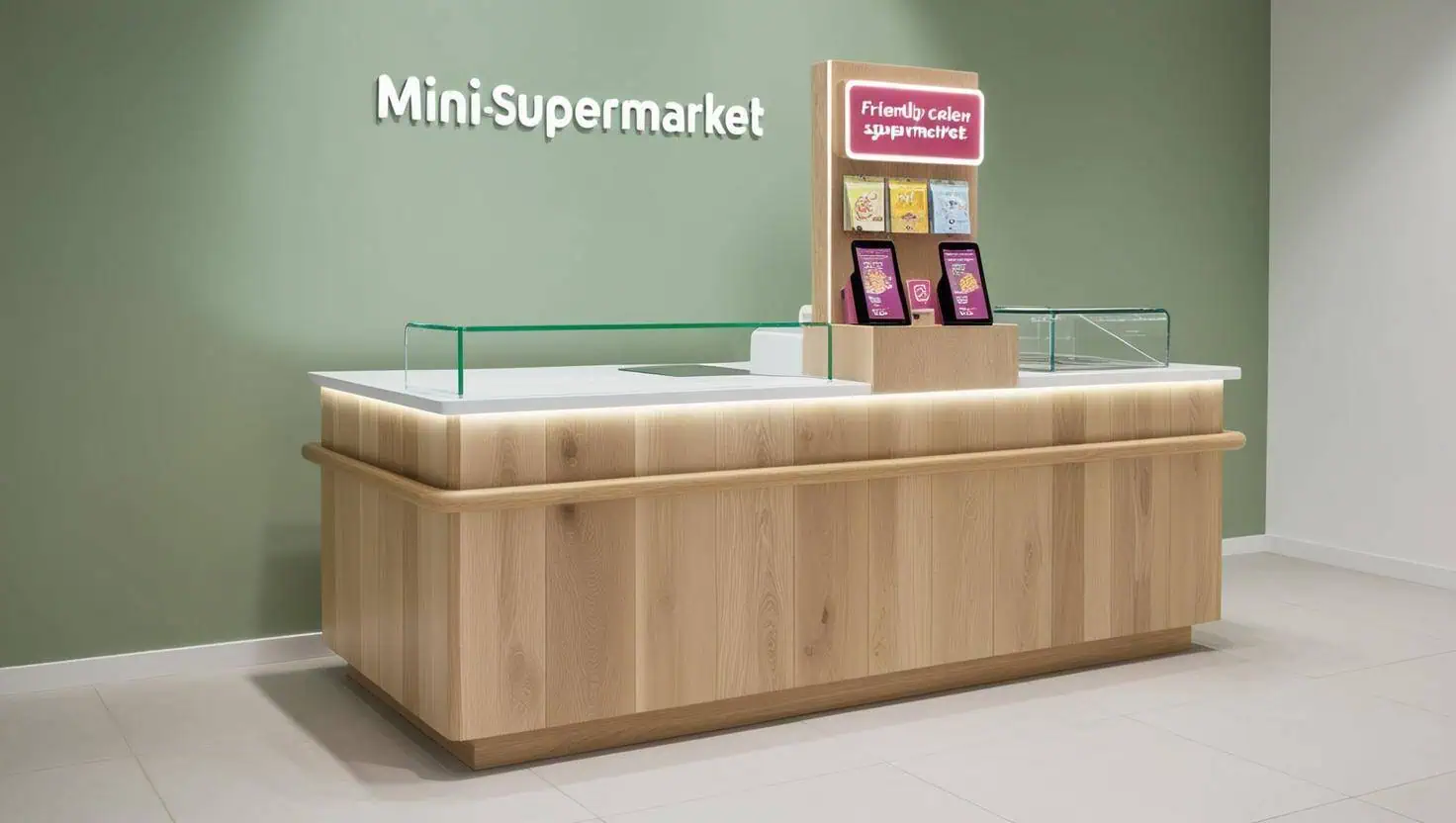 Mẫu Thiết Kế Quầy Thu Ngân Cho Siêu Thị Mini