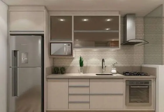 Mẫu tủ bếp dài 2m 6 Mẫu tủ bếp dài 2m có chất liệu bằng gỗ công nghiệp
