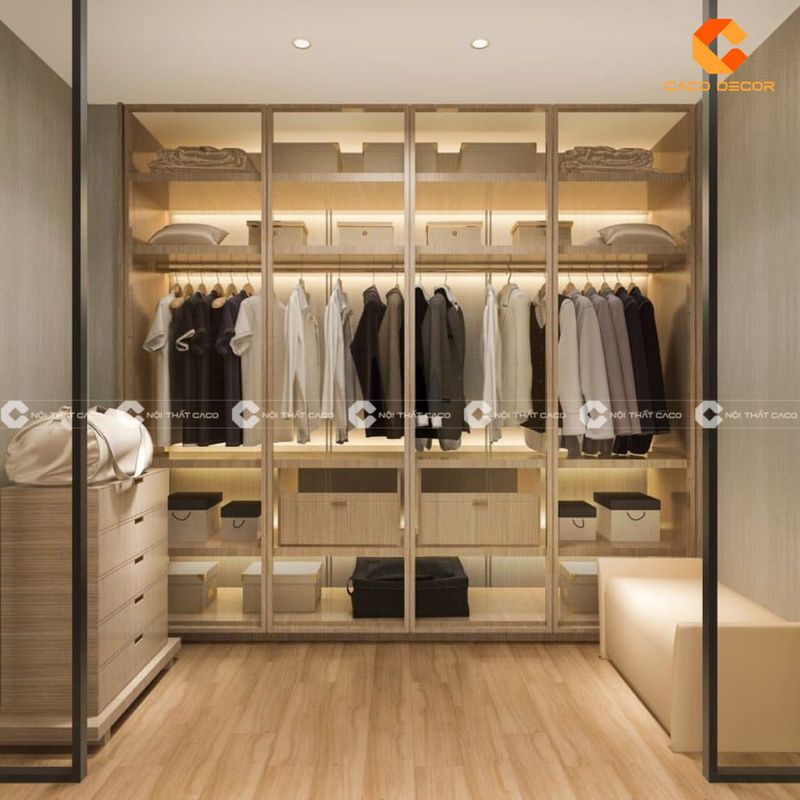 Hình ảnh mẫu tủ quần áo hiện đại, kính cường lực