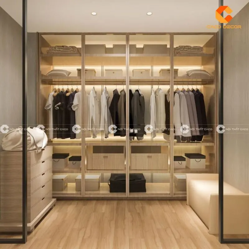 Hình ảnh mẫu tủ quần áo hiện đại, kính cường lực