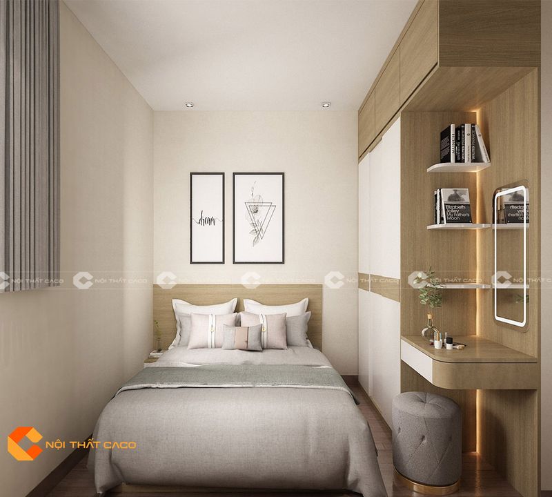 Mẫu tủ quần áo kết hợp bàn trang điểm