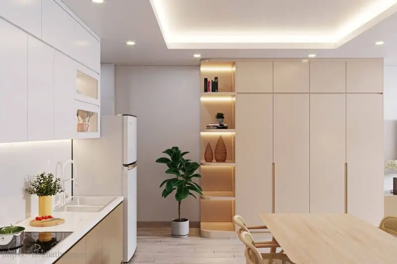 Mẫu thiết kế nội thất chung cư gỗ ốp đẹp
