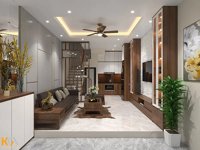 Không gian nhà phố 3 tầng 90m2